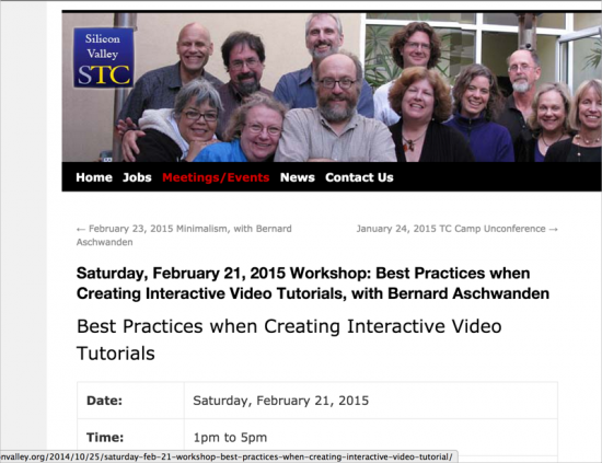 STC Silicon Valley video tutorial workshop