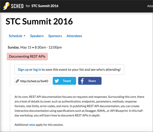 STC Summit API documentation workshop