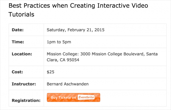 workshop on creating interactive video tutorials