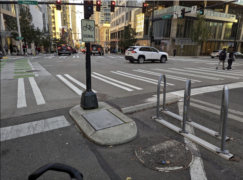 Protective barriers near turn lane