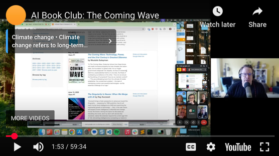 Notes and discussion for Suleyman's <i>The Coming Wave: AI, Power, and Our Future</i> + AI Book Club recording and transcript