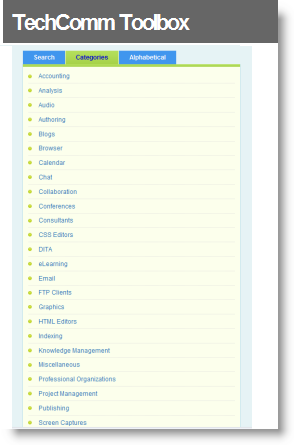 Tech Comm Toolbox: a directory of tools