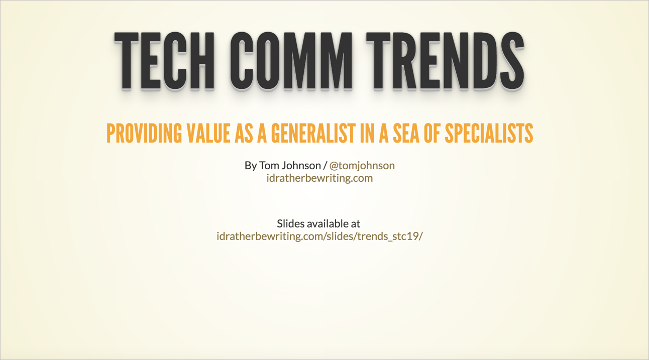 Tech Comm Trends slides