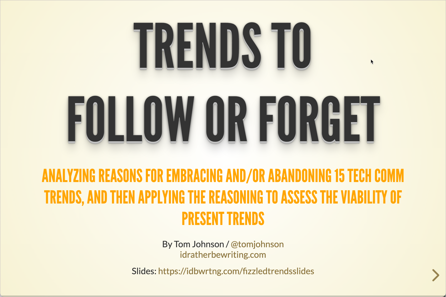 Trends to follow or forget - STC India 2022 presentation