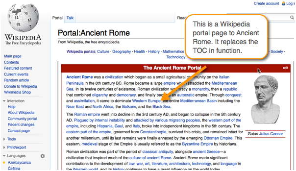 Wikipedia portal page