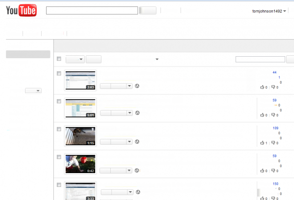The Youtube interface with no text