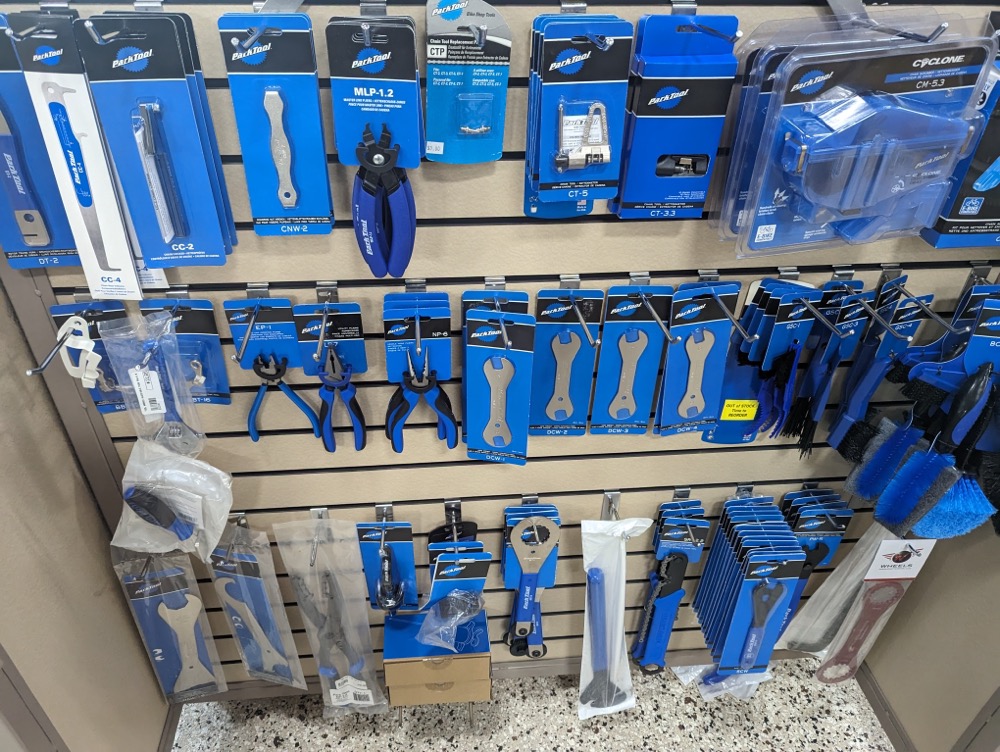 The array of Park tools at the bike store