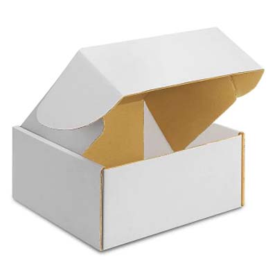 BOX CORRUGATED 10X10X5 TAB LCK WHITE