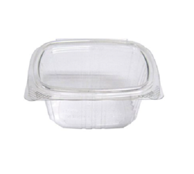 DELI CONT. PLASTIC HINGED 6OZ FL