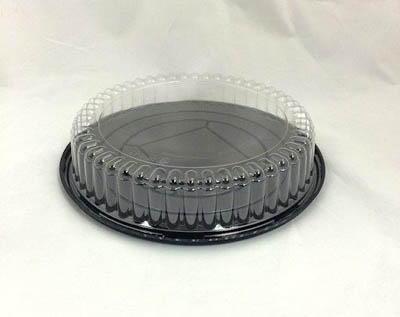 DISPLAY CAKE 10" SHALLOW CLEAR/BLACK