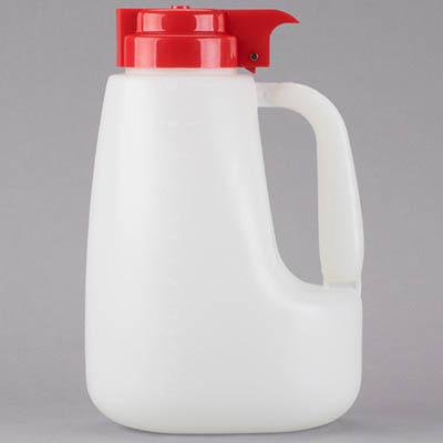 POURER SYRUP 64 OZ RED LID POLY