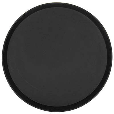 TRAY 16" DIA SERVING BLACK SATIN