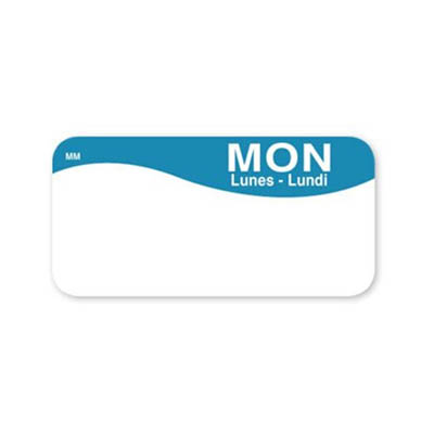 LABEL 1X2 MONDAY REMOVABLE BLANK BLUE