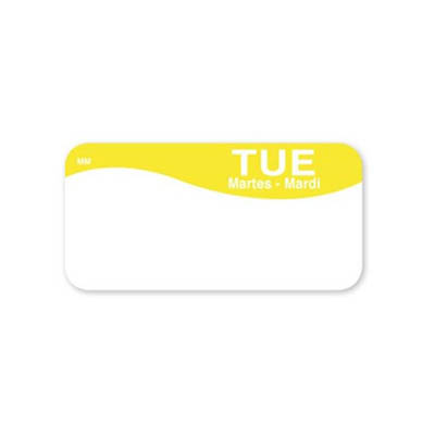 LABEL 1X2 TUESDAY REMOVABLE YELLOW BLANK