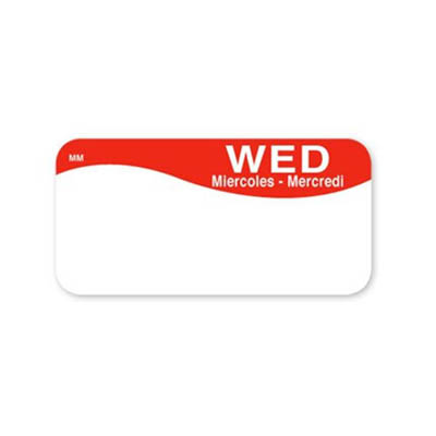 LABEL 1X2 WEDNESDAY REMOVABLE RED BLANK