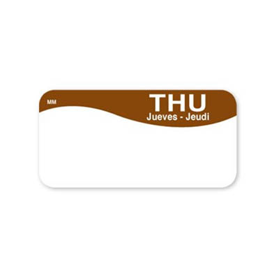 LABEL 1X2 THURSDAY REMOVABLE BROWN BLANK