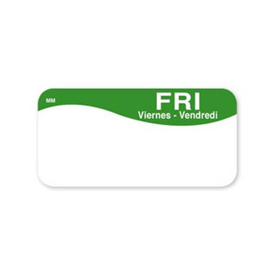 LABEL 1X2 FRIDAY REMOVABLE GREEN BLANK