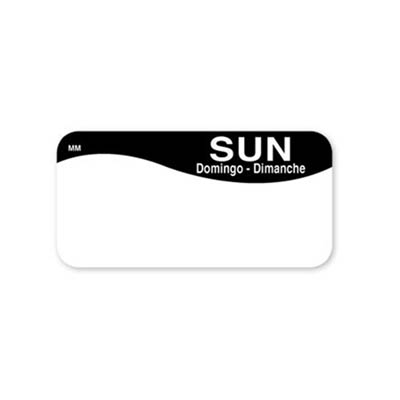 LABEL 1X2 SUNDAY REMOVABLE BLACK BLANK