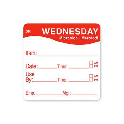 LABEL 2X2 WED ITEM/DATE/USE BU DM