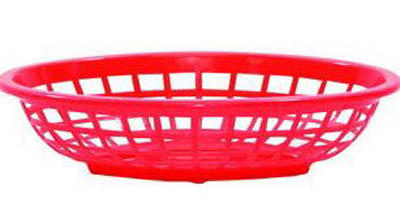 BASKET OVAL RED 7.75X5.5