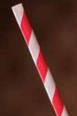 STRAW PPR 7.75" JUMBO RED STRIP WRPD