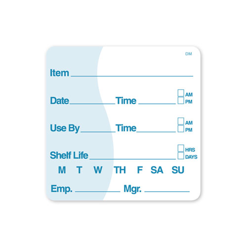 LABEL 2X2 ITEM/DATE/USE BY DISOLVE MAR