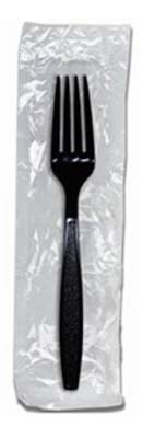 CUTLERY FORK HW PP BLK WRAPPED