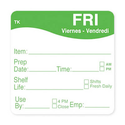 LABEL 2X2 FRIDAY ITEM/DATE/USE BY TK