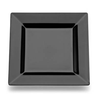 PLATE PLAST 6.5" BLK DESSERT