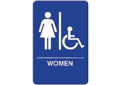 WOMEN ACCESSIBLE SIGN 6X9 BLUE
