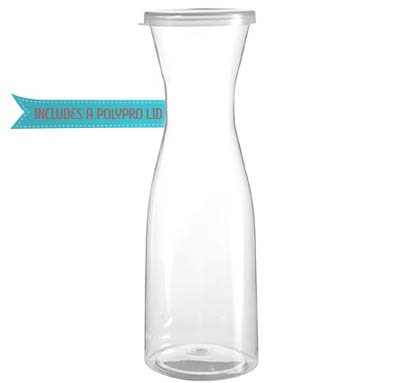 CARAFE PLAST 35 OZ CLR W/LID