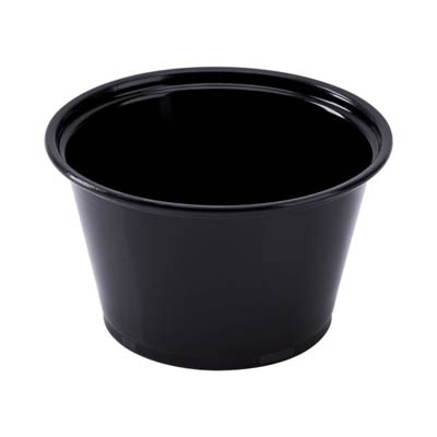 CUP PORTION PLST BLK 4OZ PP