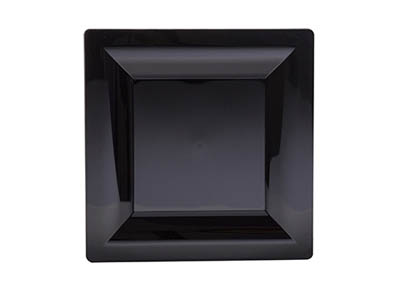 PLATE PLAST 6.5" BLK SQR MILAN