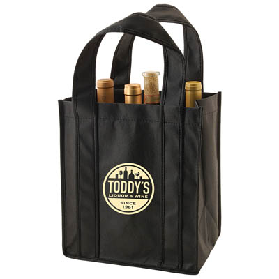 BAG WINE TOTE 6 BOTTLE BLACK