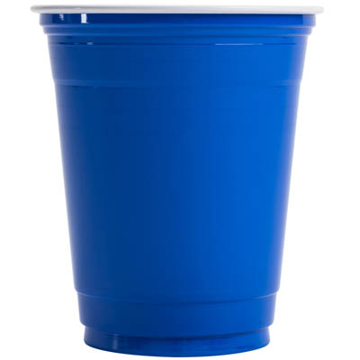 CUP PLAST PARTY 12OZ BLUE