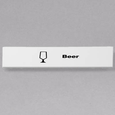 CAMRACK ID CLIP BEER/WHITE 5"LX1-9/16H