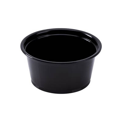 CUP PORTION PLST BLK 2OZ PP