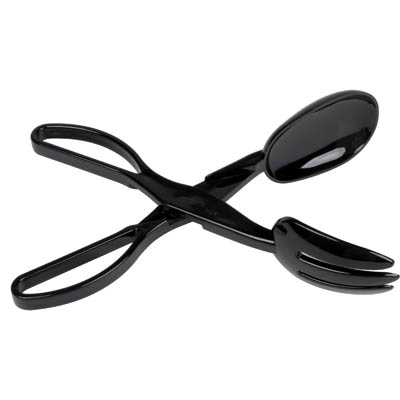 CUTLERY PLAST SCISSOR TONG BLK SALAD