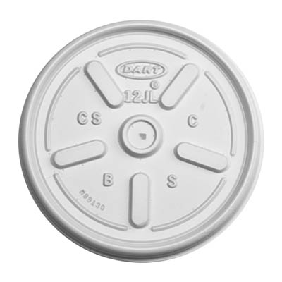 LID PLAST WHT VENTED 6-12 OZ