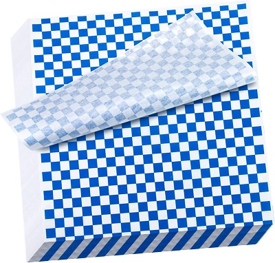 WRAP 12X12 BLUE CHECKERED PFAS FREE