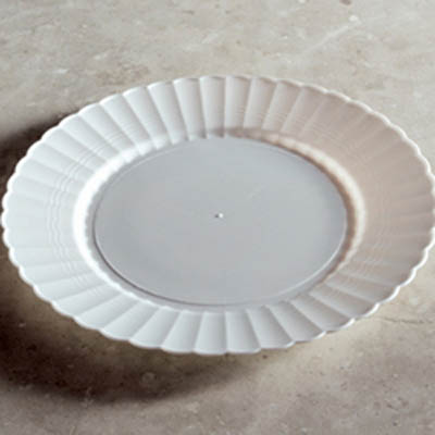 PLATE PLAST 9" WHT DINNER