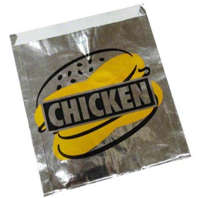 BAG FOIL LINED PRNTD CHICKEN BAG