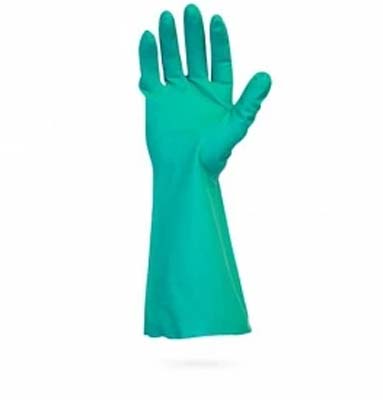 GLOVE NITRILE MED GRN FLOCKED 15MIL IND