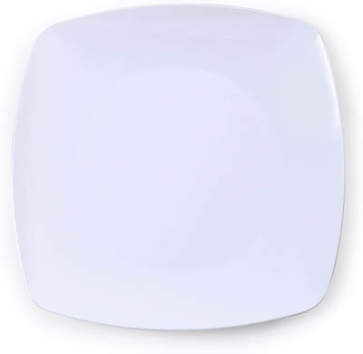 PLATE PLAST 5.5" SQR WHT RENAISSANCE