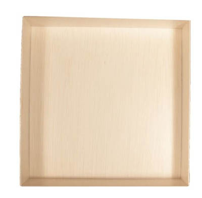 TRAY 7X7X1.4 MED SQ WOODEN