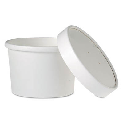 CONT PPR 8 OZ WHT W/PPR LID