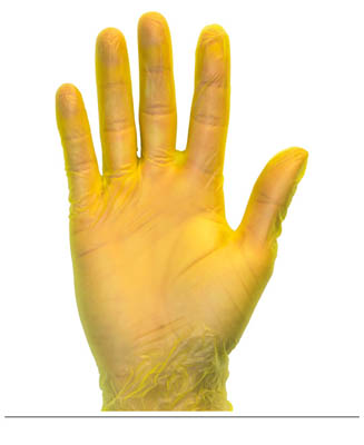 GLOVE VINYL LARGE YELLOW PF