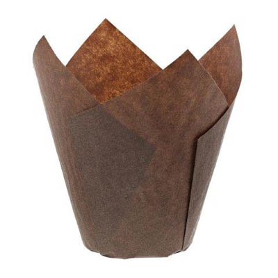 BAKING CUP TULIP BROWN 6X2