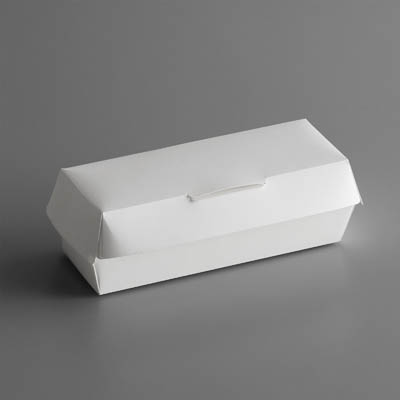 PAPER WHT HOT DOG JUMBO HNGD CONTAINER