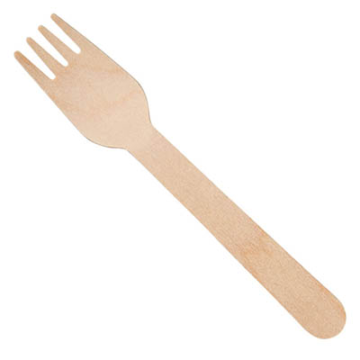 UTENSIL FORK WOOD 6-1/2"